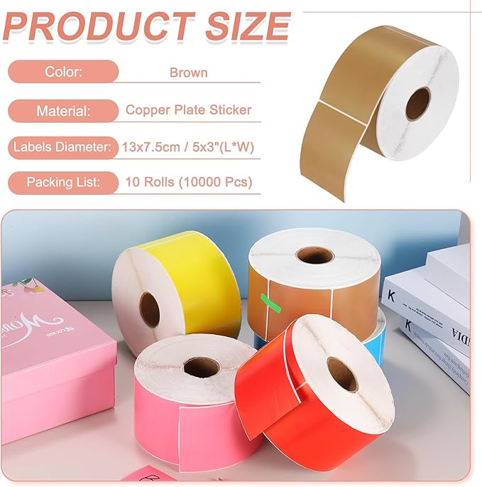 PATIKIL 1000Pcs Colored Coding Labels Stickers, 5x3 Inch Rectangle Inventory - Image 2
