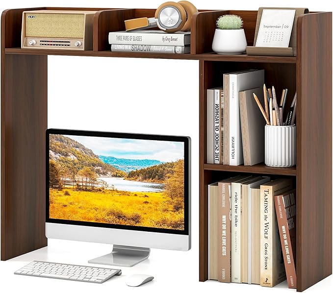 Tangkula Desktop Bookshelf, Countertop Storage Hutch by TANGKULA