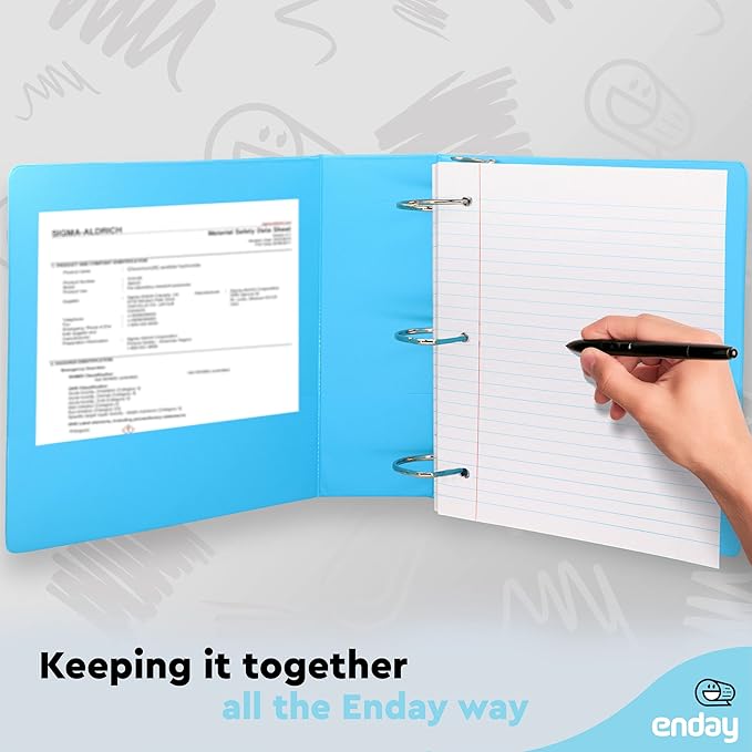 3 Inch Binder 3 Ring Binders, Slant D-Ring 3” Clear View Cover - Image 5