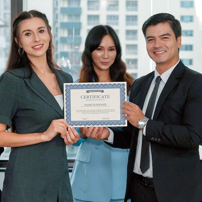 Elite Blue & White Parchment Certificate Papers - Image 6