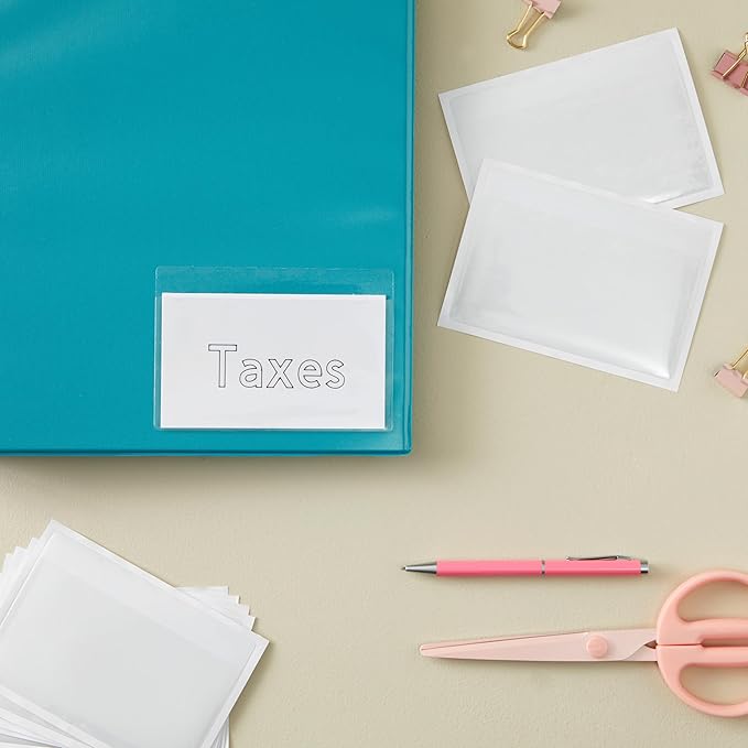 Juvale 100-Pack Clear Index Card Pockets - Image 4