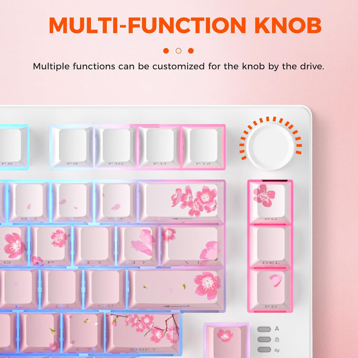 DAREU EK75PRO Sakura Pink 75% Wireless Mechanical Gaming Keyboard with Knob