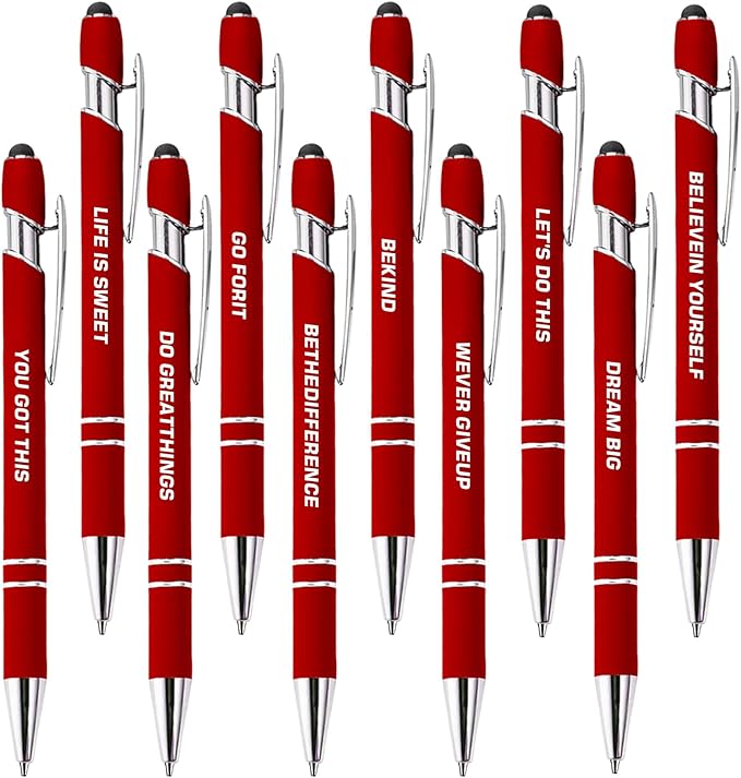CRME 10pcs Red Nurse Pen Set Sculpture Funny Quotes Inspirational Pen by Unknown