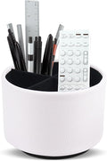 Hennaja Round Leather Art Supply Organizer, Remote Control Holder, 360 Degree by Hennaja