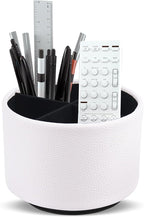 Hennaja Round Leather Art Supply Organizer, Remote Control Holder, 360 Degree by Hennaja