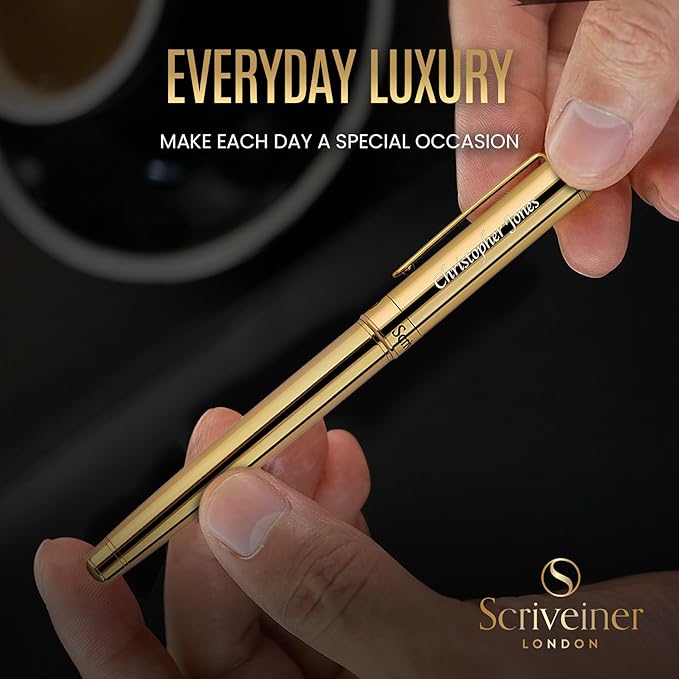 Scriveiner Personalized Gold Fountain Pen - Image 9