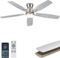 ohniyou 52'' silver low profile ceiling fan with, main product view