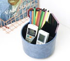Hennaja Round Leather Art Supply Organizer, Remote Control Holder, 360 Degree - Image 6