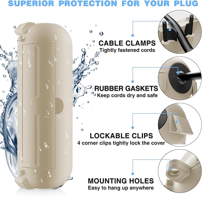 Flemoon Outdoor Extension Cord Cover Waterproof, Weatherproof Electrical - Image 8