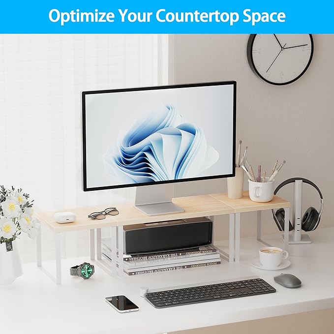 Golener Countertop Organizer Corner Shelf, 2 Tier Adjustable Stackable Corner - Image 6