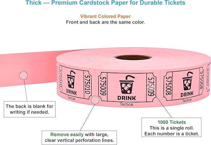 Tacticai 1000 Raffle Tickets, Single Roll - Image 2