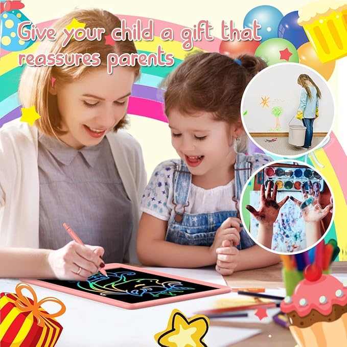 BUKEBU LCD Writing Tablet Doodle Board, 10.5 inch Colorful Drawing Pad - Image 7