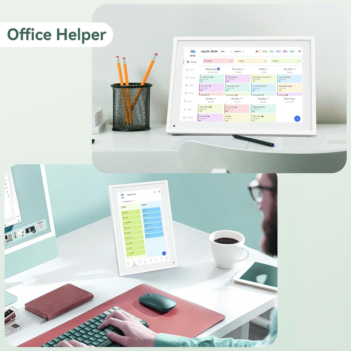 Digital Calendar,10.1 Inch Planner Electronic Calendar&Chore Chart,Smart ...