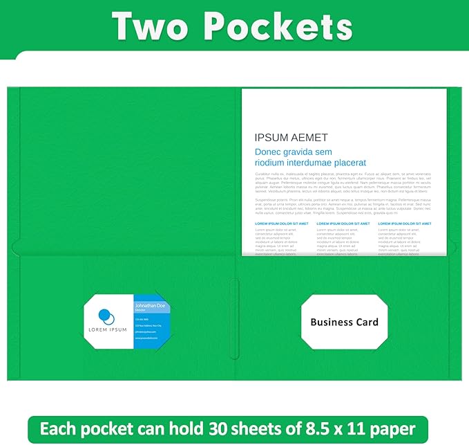 Two Pocket Folders, PANDRI 30 Pack 2 Pocket Folders, Letter Size Paper File - Image 4