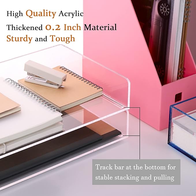 Paper Tray Organizer Clear Acrylic Desk Organizers and AccessoriesOffice - Image 5