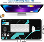 Gaming Mouse Pad, 31.5x15.7 inch Large Extended Computer Keyboard Mouse Mat - Image 2