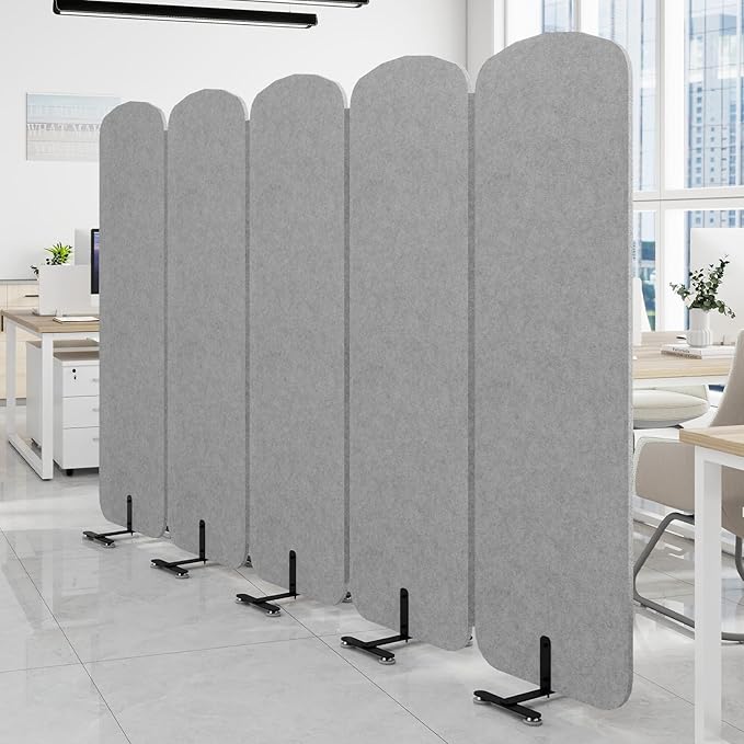 Natwind 5 Panel 122.8 x 71 in Office Room Privacy Protect Space Divider by Natwind