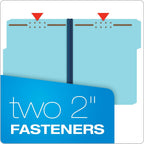 Pendaflex Globe Weis Pressboard Fastener Folders, Letter Size, Light Blue, 1" Expansion, 1/3 Cut, 25/BX (615F21-3BLU)