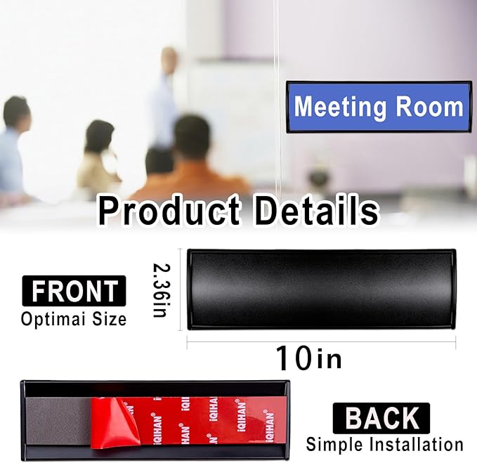 Set of 5 - Nameplate Holder for Wall Mount, 2.36'' x 10'' Curved Office - Image 2
