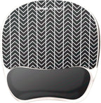 Fellowes Photo Gel Mouse Pad Wrist Rest with MICROBAN - Black Chevron (9549901) (Pack of 4)