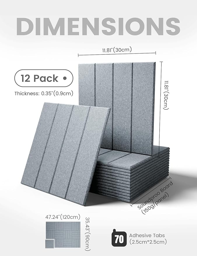 Large Felt Bulletin Board 48" x 36" Cork Board Alternative-12 Pack - Image 2