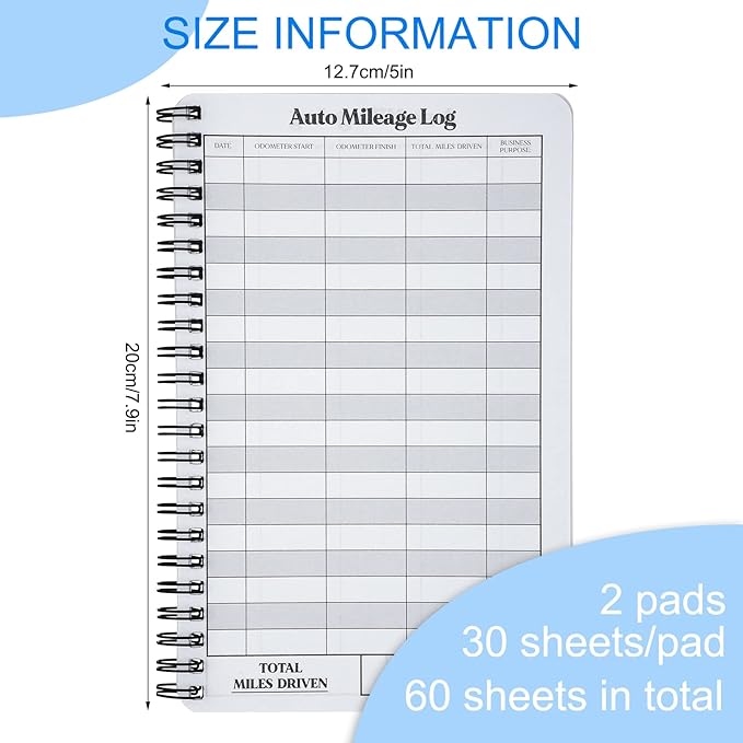 Spakon 2 Pcs Auto Mileage & Expense Log Book - Image 2