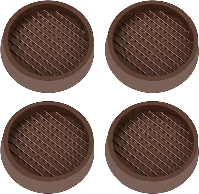 VOCOMO 2X2 Round Rubber Caster Cups, Non Slip Furniture Pads, Anti-Slip Gripper by VOCOMO
