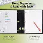 MUKAWA 1 Inch 3 Ring Binder, D-Ring Binder Holds 250 Sheets, PP Cover - Image 3