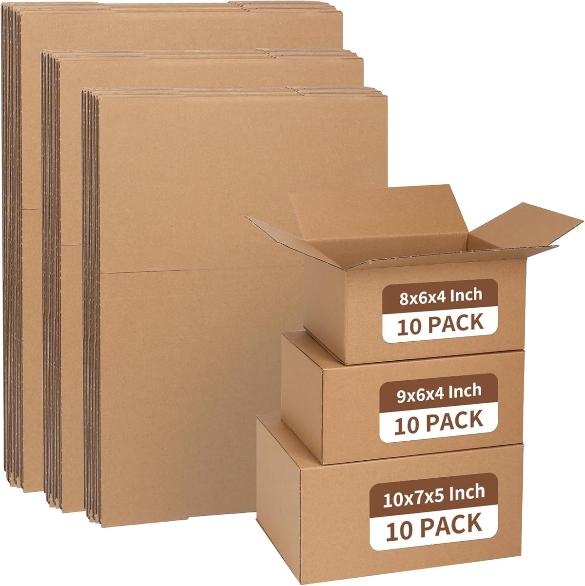 zbeivan shipping boxes mailers assorted sizes 10x7x5, 9x6x4, main product view