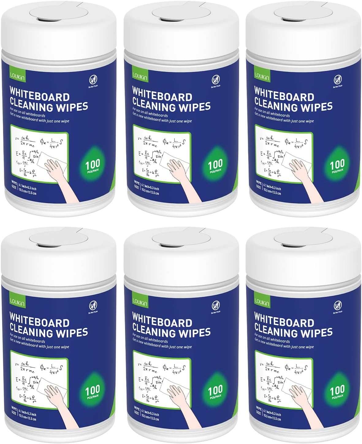 Loukin Whiteboard Cleaning Wipes, Dry Erase Board Cleaning Wipes, Non-toxic