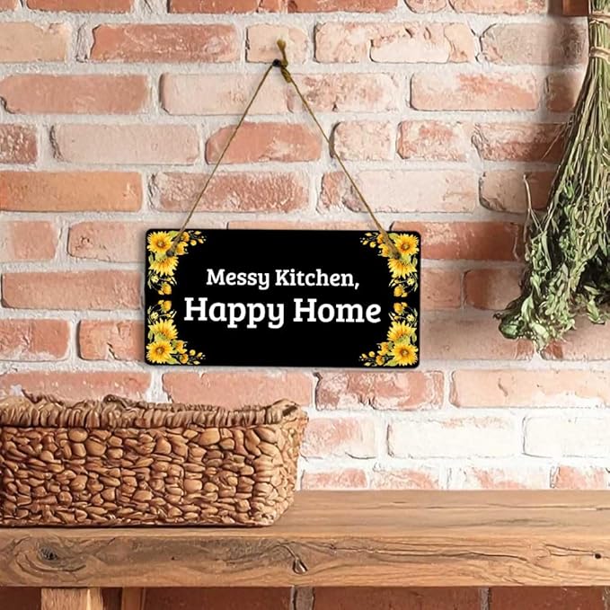 Signs ByLITA Sunflower Corners Black Background Personalized Hanging Wall or - Image 3