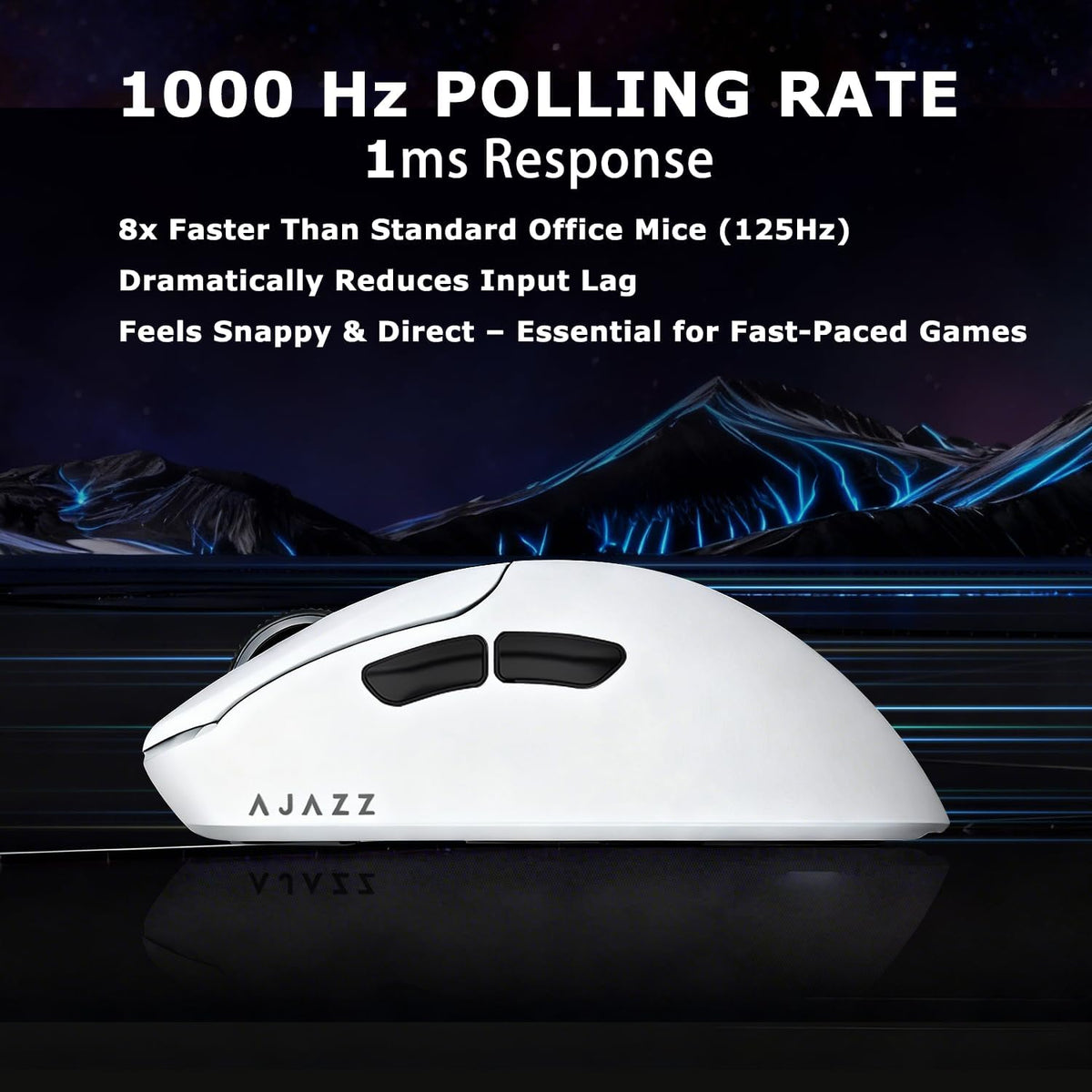 AJ179 V2 Wireless Gaming Mouse, Tri-Mode 2.4G/Bluetooth/Wired, 800mAh Battery...