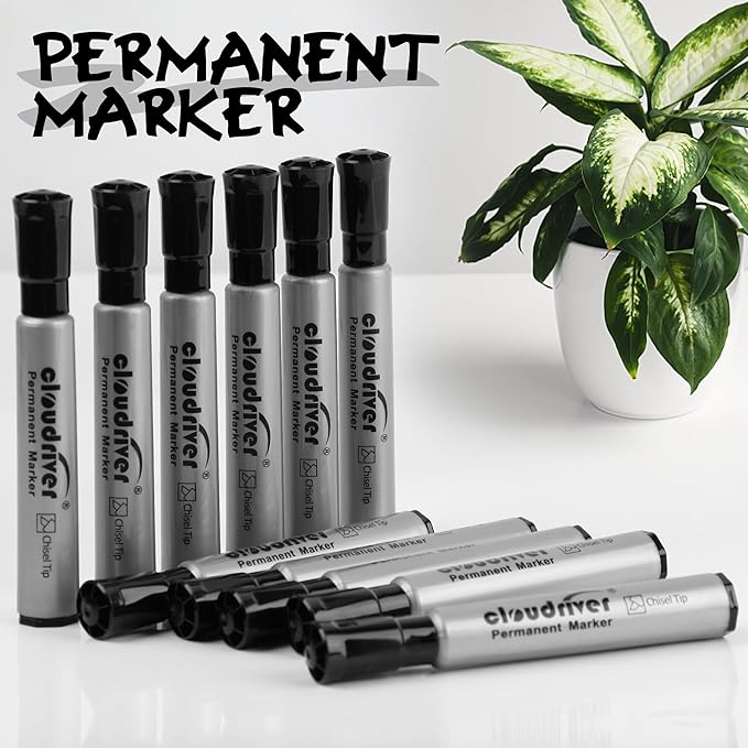 cloudriver Permanent Markers 96 Count, Chisel Tip, Premium Smear Proof Markers - Image 4