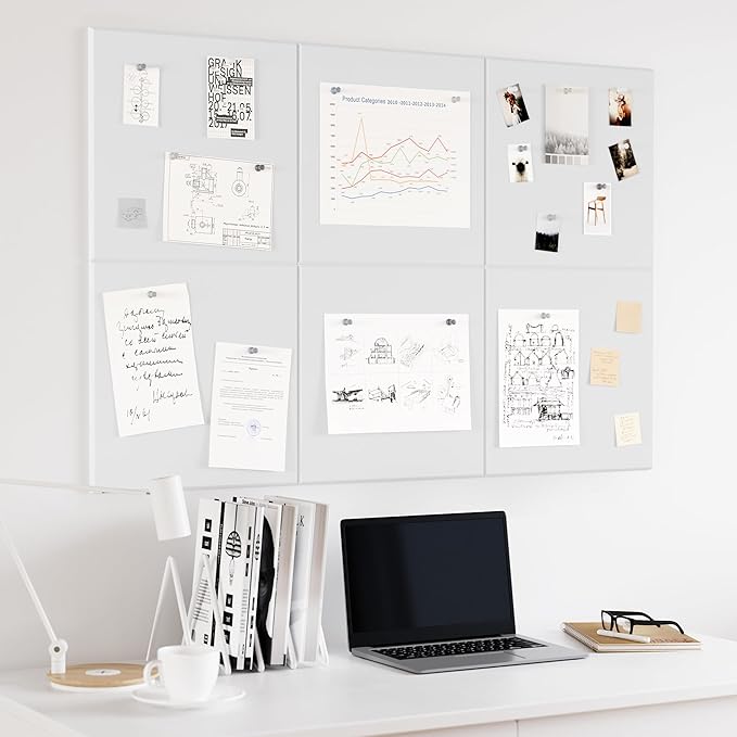 Neatsure Large Cork Board for Wall, 6 Panels Felt Tiles Tack Push Pin Board for - Image 2