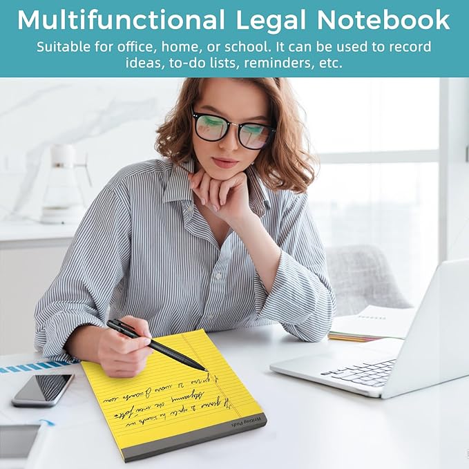 12pcs Legal Pads, Perforated Wide Ruled Writing Pad, Wide Ruled Legal Notepads - Image 4