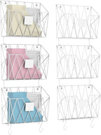 CADUKE 6 Pack Hanging Wall File Organizer Mesh Folder Holder Mail Magazine - Image 8