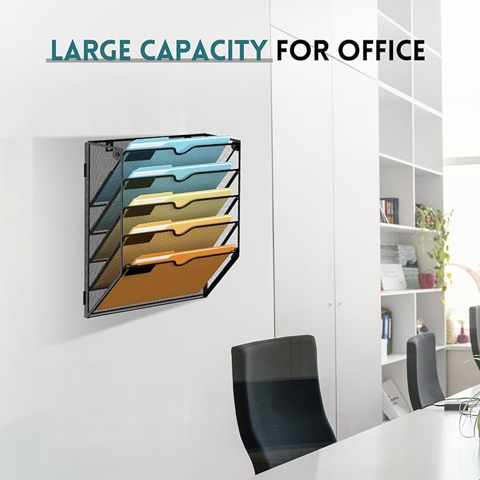 SUPEASY Wall File Organizer Mesh Office Mail Holder, Hanging Wall Organizer - Image 5