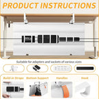 SUREUP9 No Drill Under Desk Cable Management Tray, Fabric Cable Management - Image 5