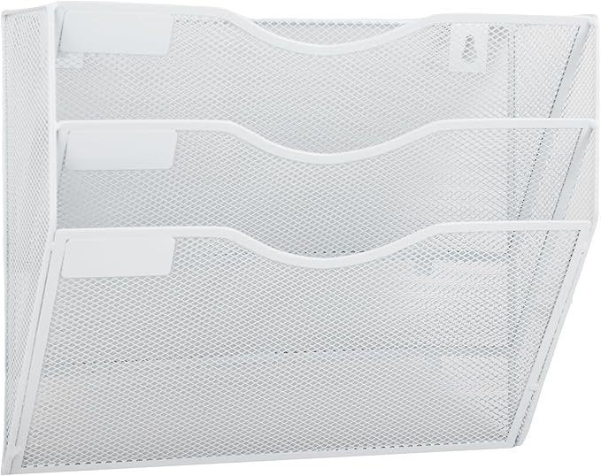 EASEPRES 3 Pocket Mesh Hanging Wall File Organizer, Wall Mounted Mail Paper by EASEPRES
