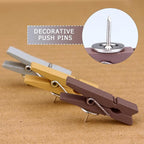 JOANCÉE 50 PCS Wooden Clips Colorful Push Pins Tacks - Image 5