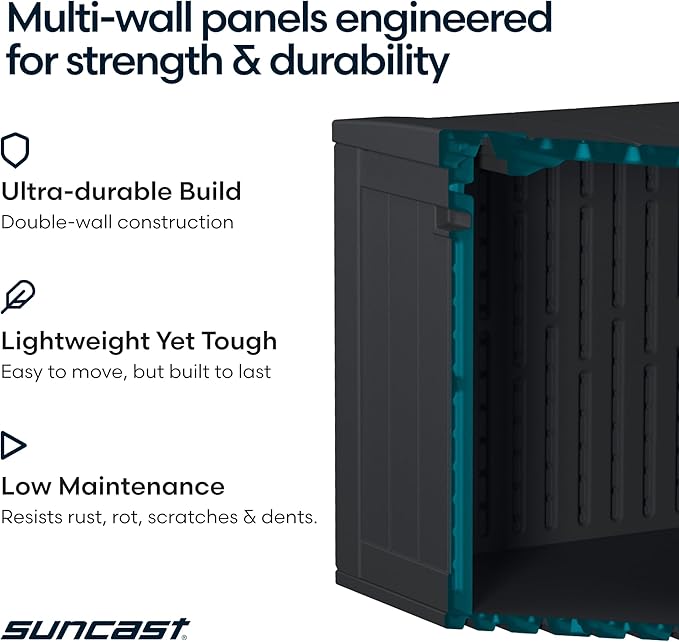 Suncast 80-Gal. Waterproof Resin Large Outdoor Patio Deck Box - Image 6