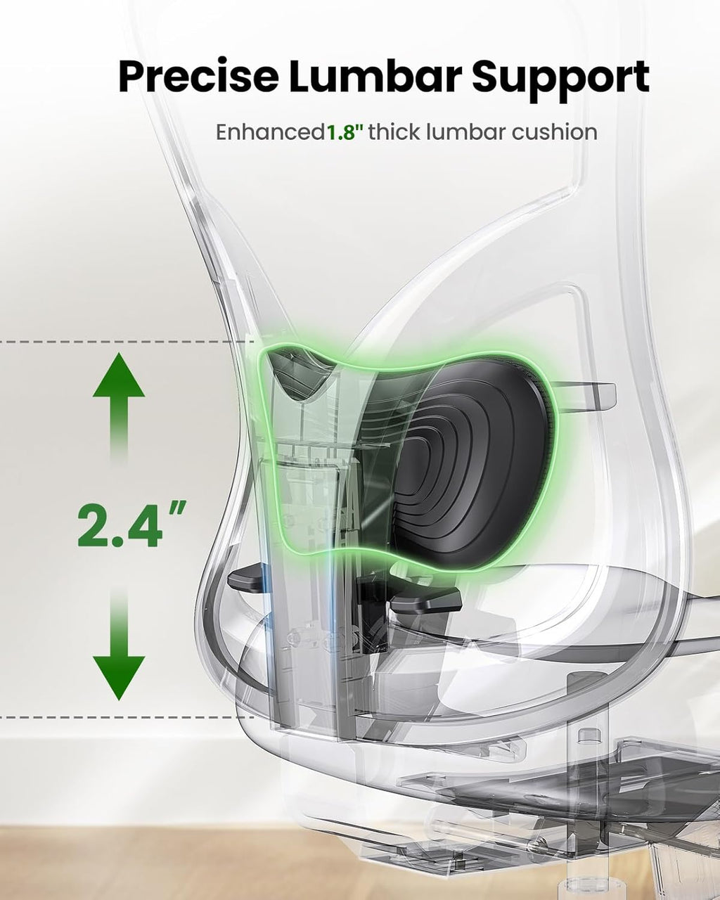 marsail ergonomic office chair with lumbar support and, side view