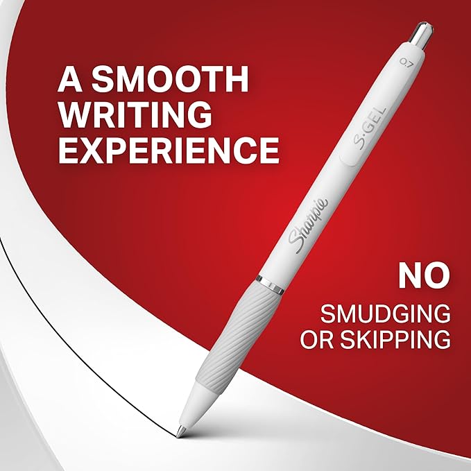 Sharpie S-Gel Gel Pens, Pearl White Body, Medium Point, Note-Taking, Office - Image 5