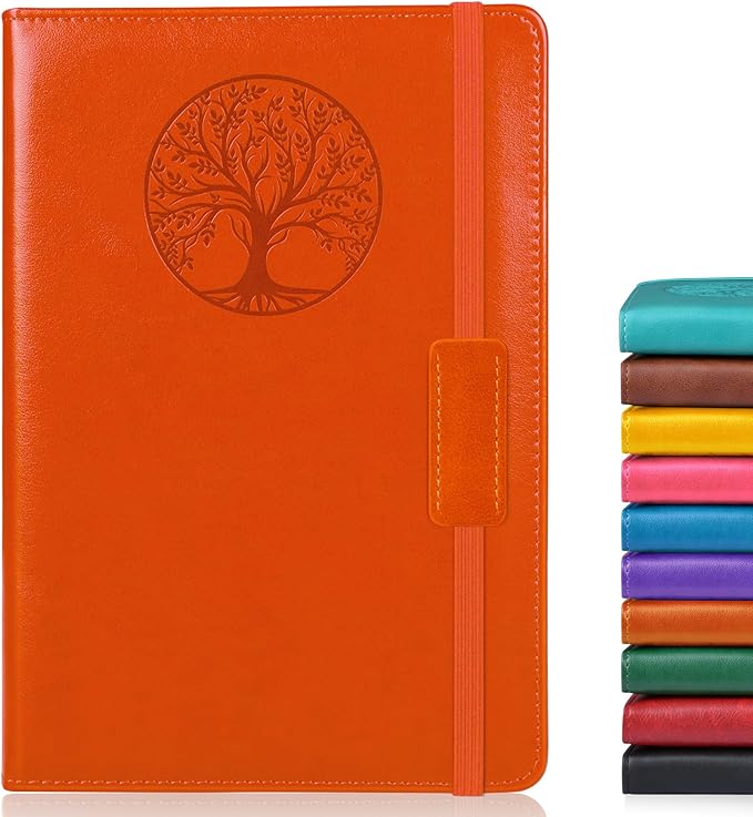 Biuwory Lined Journal Notebook for Women Men, 256 Pages A5 Hardcover Leather by Biuwory