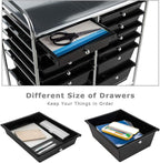 LDAILY 12 Drawer Rolling Storage Cart, Craft Cart Organizer on Wheels w/Metal - Image 4