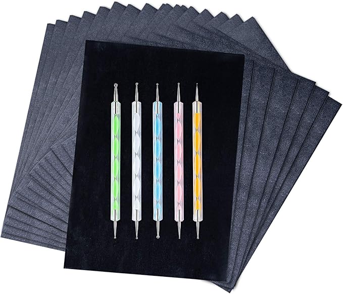 200 Sheets Carbon Paper Black Graphite Paper Transfer Tracing Paper and 5 by Ueerdand