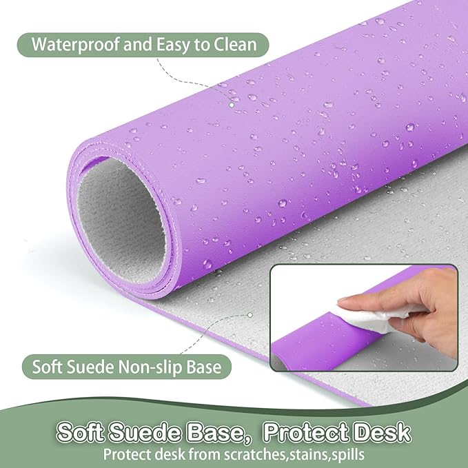 Boutilon Leather Desk Pad Protector, Non-Slip Mouse Pad, Laptop Desk Pad - Image 4