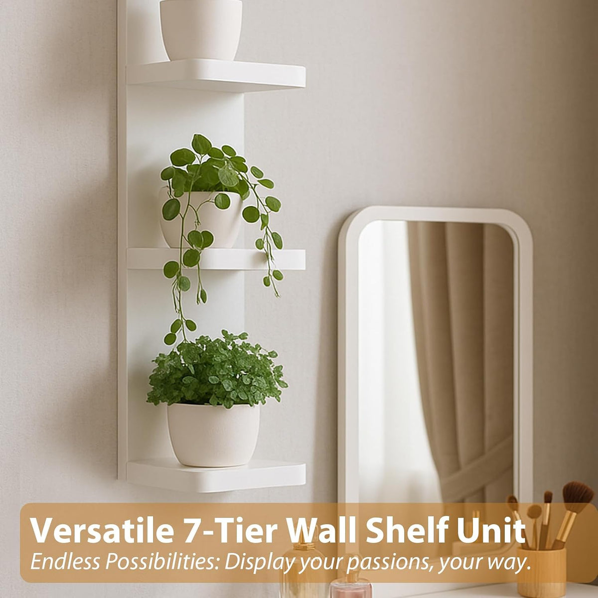 LitaEther Modern Lack Wall Shelf 4 Tier Wall Shelf Unit,Black Lack Wall Shelf...