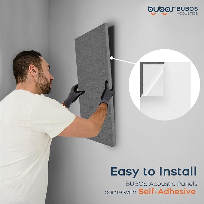BUBOS 4 PCS Acoustic Panels, 23.6''x11.8'' Fabric Soundproof Wall Panels - Image 8