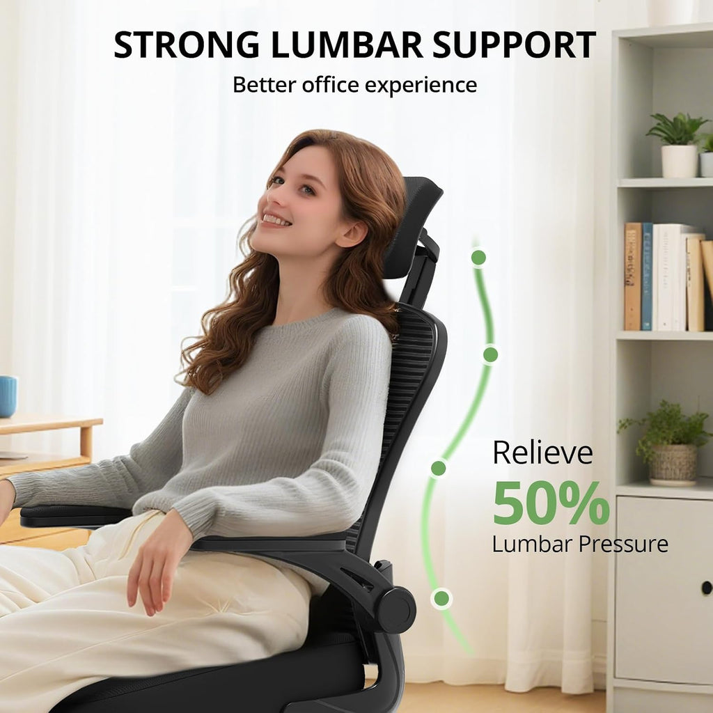 office chair ergonomic desk chair, 330lbs capacity, high, close-up detail
